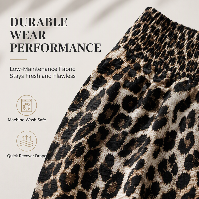 Women Leopard Print High Waisted Pants