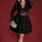 Women's Lace Patchwork V-Neck Long Sleeve Dress