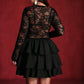 Women's Lace Patchwork V-Neck Long Sleeve Dress