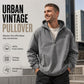 Men's Vintage Washed Half-Zip Hooded Top