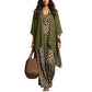 Women's Chic Flowy Maxi Dress and Cover-Up Set