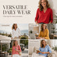 Women's V-Neck Loose-Fit Casual Top
