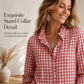 Women's Gingham Ruffle Casual Long Sleeve Shirt