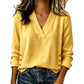 Women's V-Neck Loose-Fit Casual Top