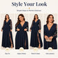 Women’s Elegant V Neck Lace Patchwork Maxi Dress