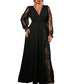Women’s Elegant V Neck Lace Patchwork Maxi Dress