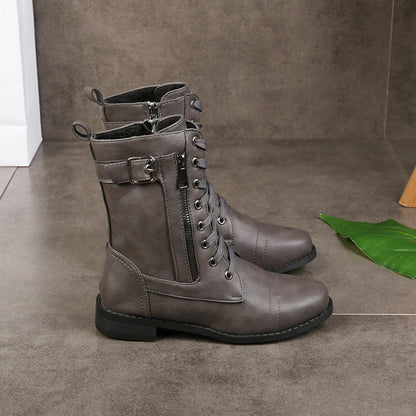 🥾 Women's Round Toe Chunky Heel Martin Boots – Chic Autumn Style & Everyday Comfort