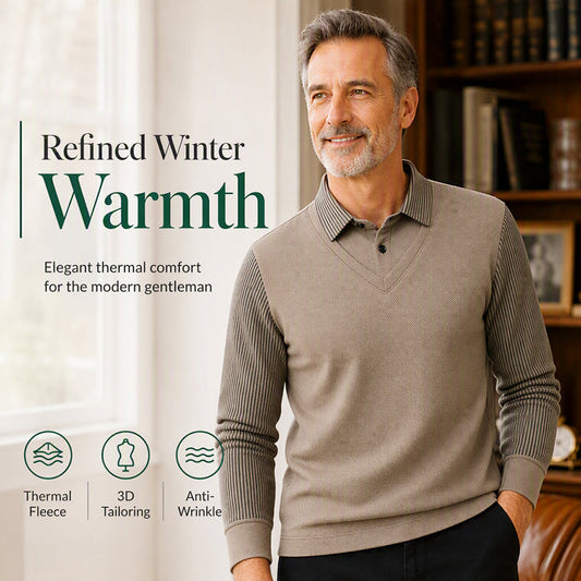 Men's False Two-Piece Long Sleeve Top