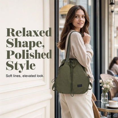 Women's Large Capacity Drawstring Tote Backpack