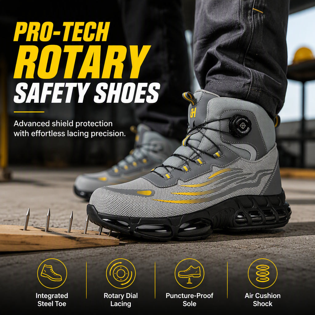 High-Top Safety Shoes with Steel Toe & Puncture Resistant Sole