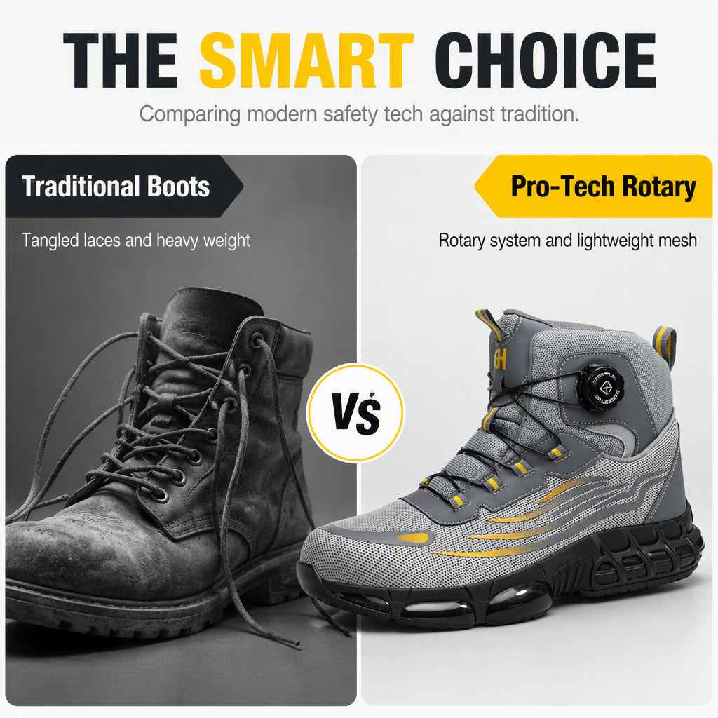 High-Top Safety Shoes with Steel Toe & Puncture Resistant Sole