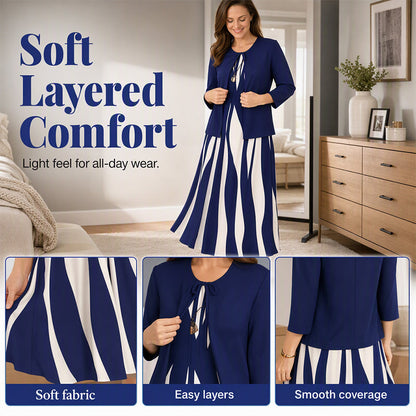 Flattering Geometric Dress Set