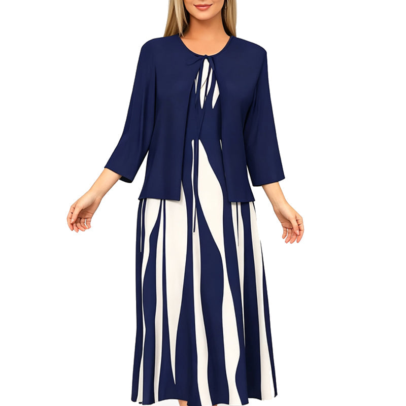 Flattering Geometric Dress Set