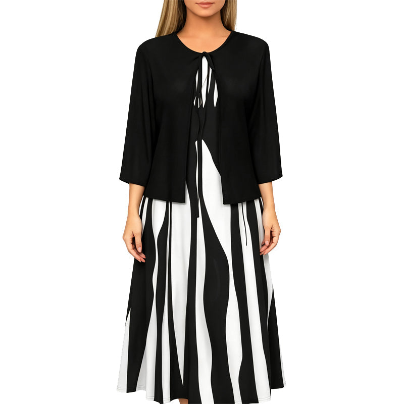 Flattering Geometric Dress Set