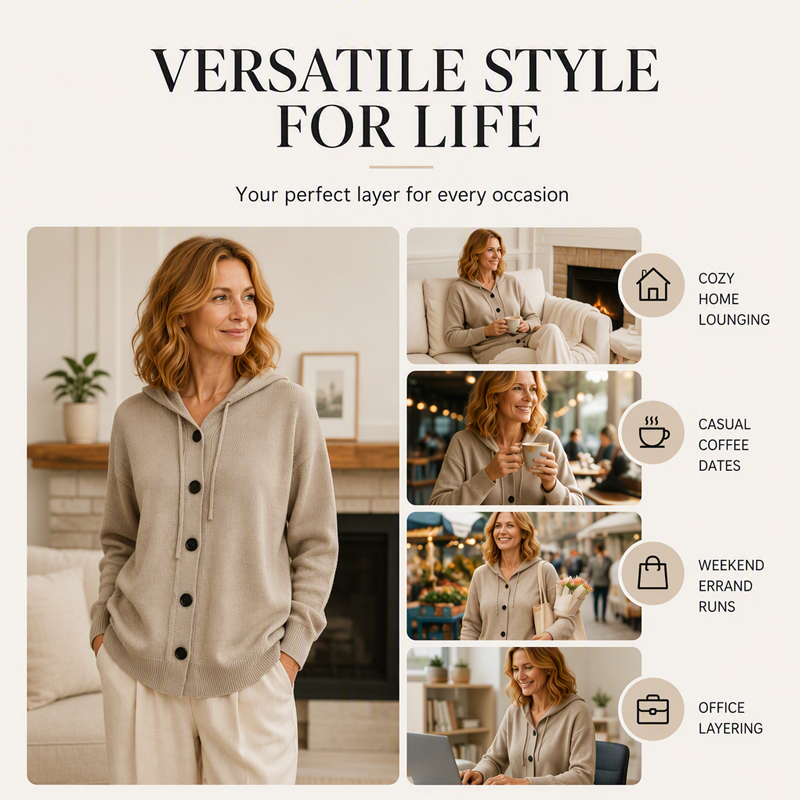 Women's Hooded Knit Cardigan