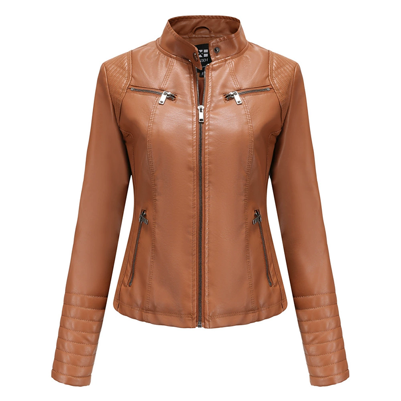 Women's Slim Fit Faxu Leather Jacket