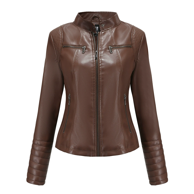 Women's Slim Fit Faxu Leather Jacket