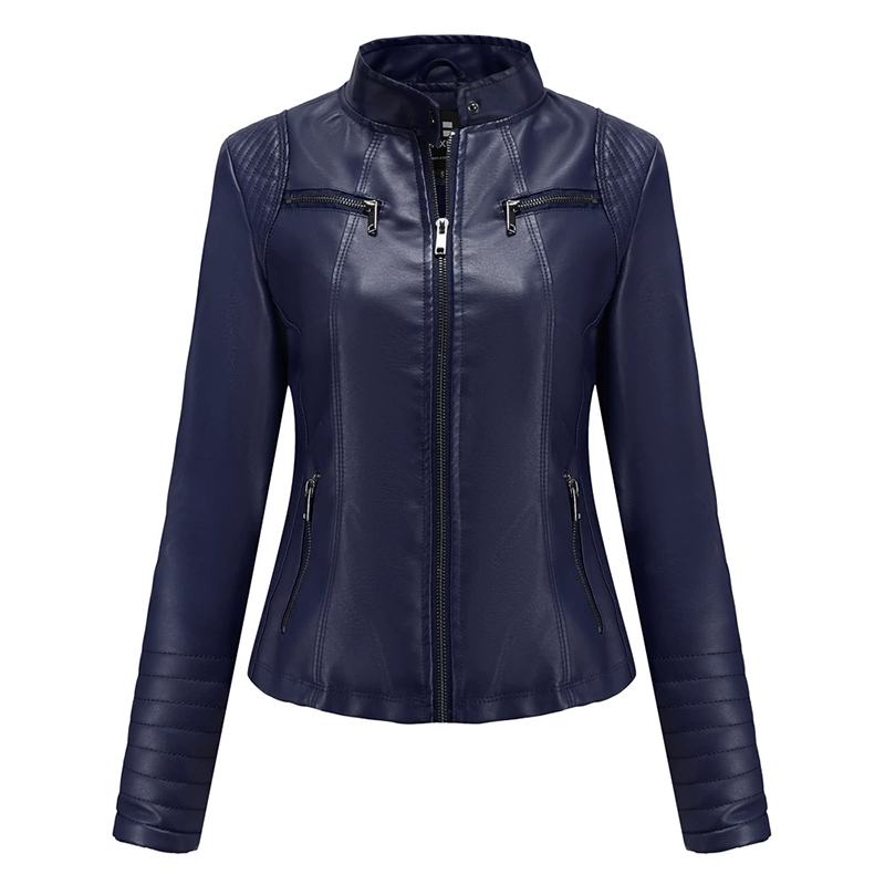 Women's Slim Fit Faxu Leather Jacket