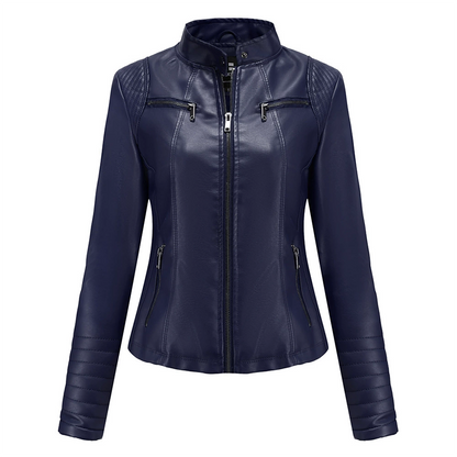 Women's Slim Fit Faxu Leather Jacket