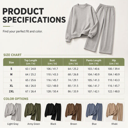 Women's Two-Piece Long Sleeve Casual Sweatsuit Set