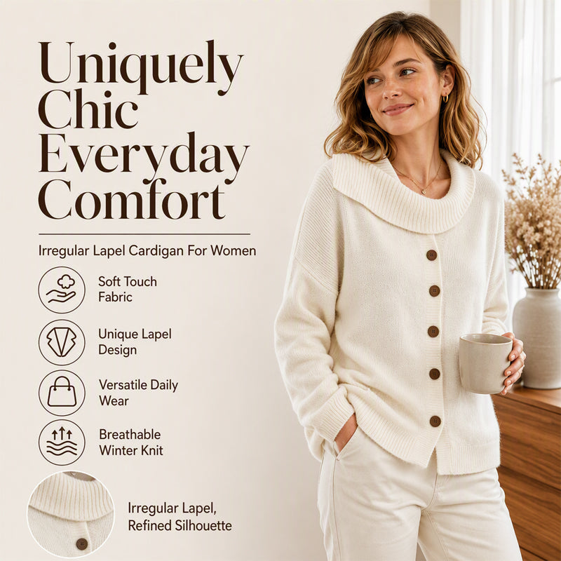 Women's Irregular Collar Knit Cardigan