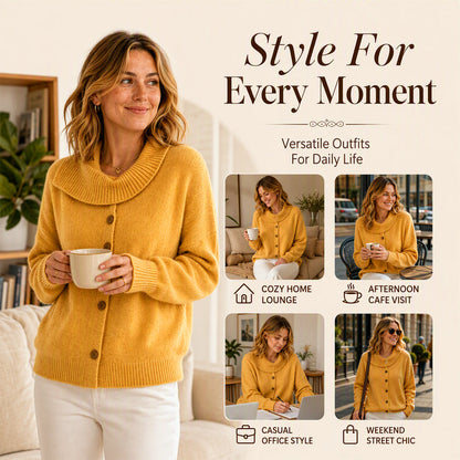 Women's Irregular Collar Knit Cardigan