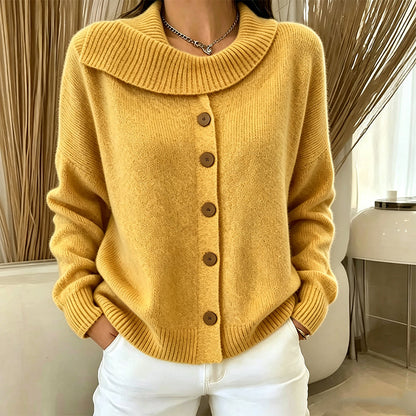Women's Irregular Collar Knit Cardigan