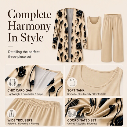 Women's Elegant Printed 3-Piece Set