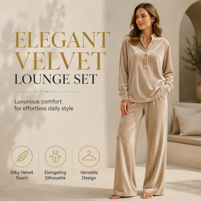Women's Long-Sleeve Button-Up Top & Wide-Leg Pants Set