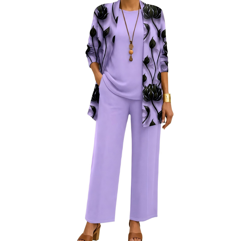 Women's Elegant Printed 3-Piece Set
