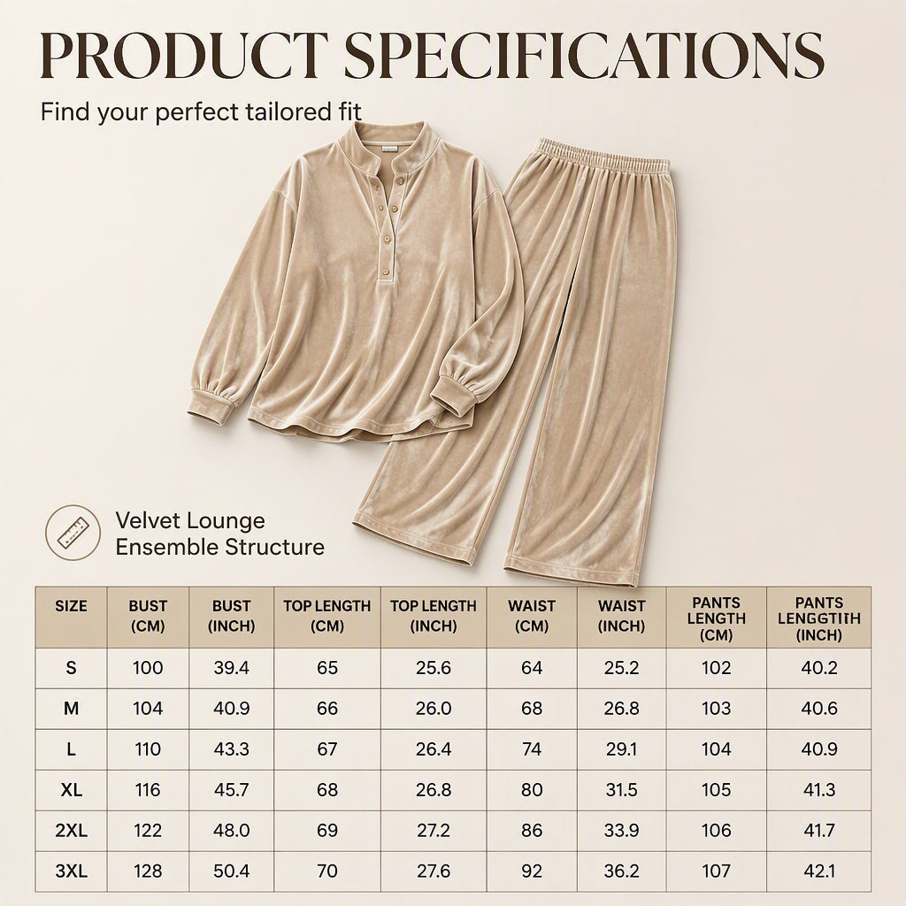 Women's Long-Sleeve Button-Up Top & Wide-Leg Pants Set