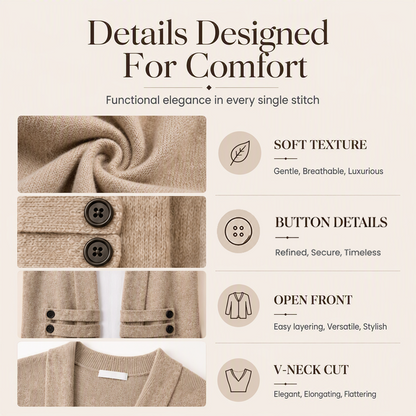 Women's Casual Double-Breasted Knit Cardigan