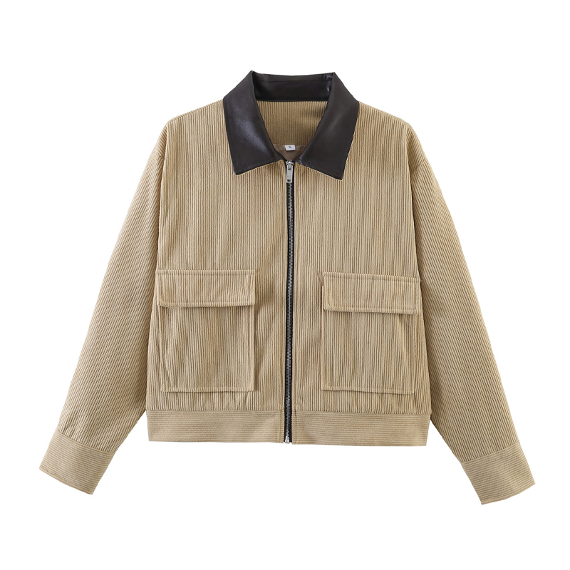 Women's Corduroy Jacket with Contrast Lapel