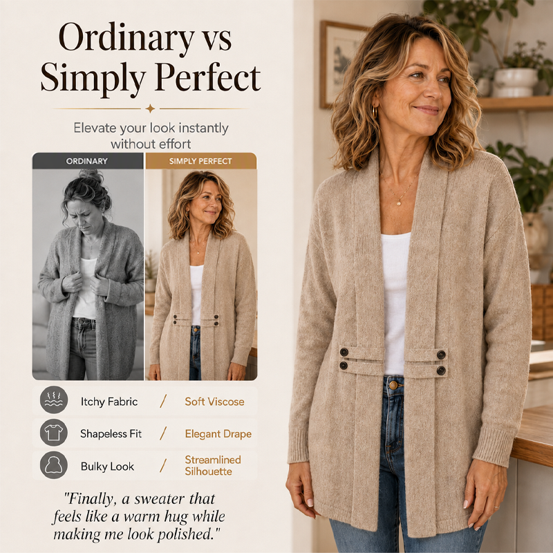 Women's Casual Double-Breasted Knit Cardigan