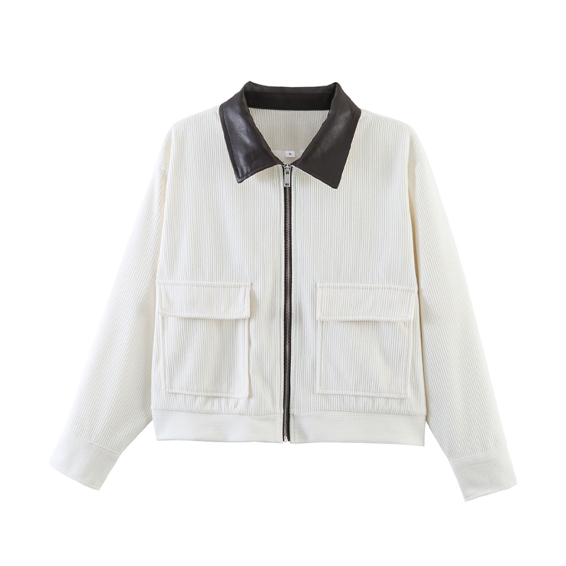 Women's Corduroy Jacket with Contrast Lapel