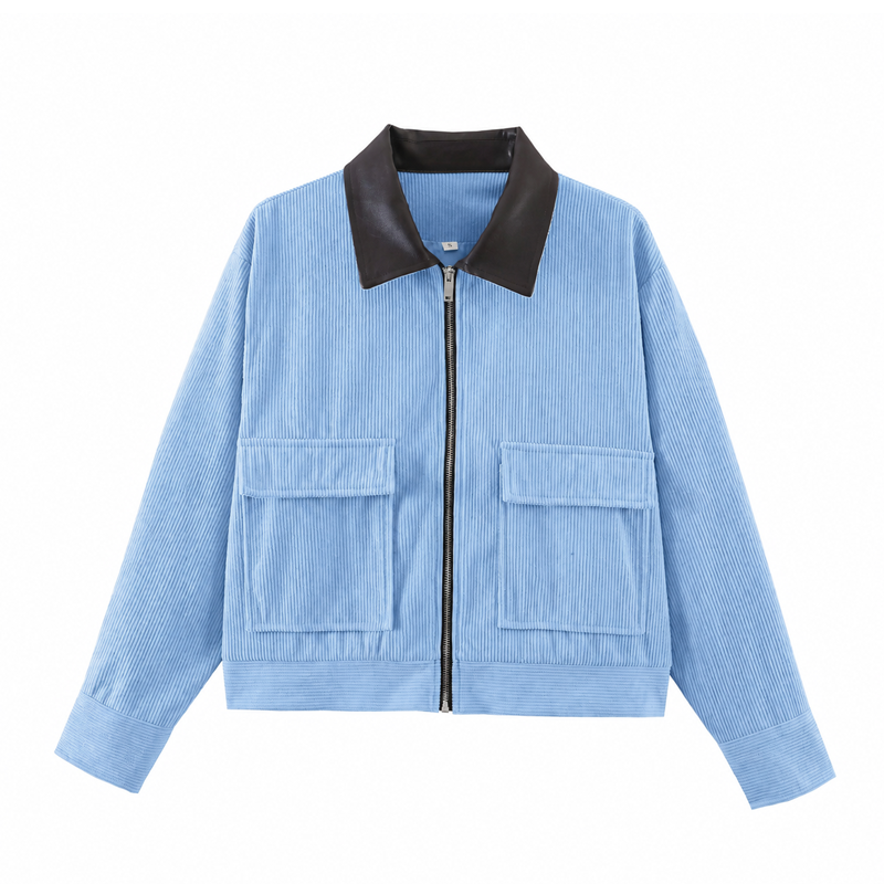 Women's Corduroy Jacket with Contrast Lapel