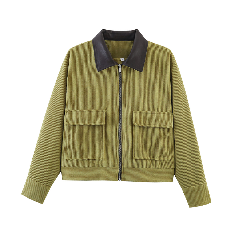 Women's Corduroy Jacket with Contrast Lapel