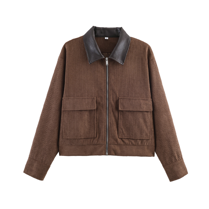 Women's Corduroy Jacket with Contrast Lapel