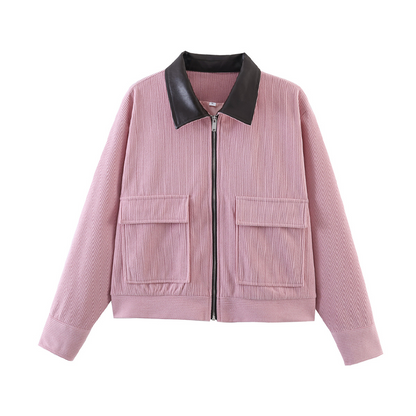 Women's Corduroy Jacket with Contrast Lapel