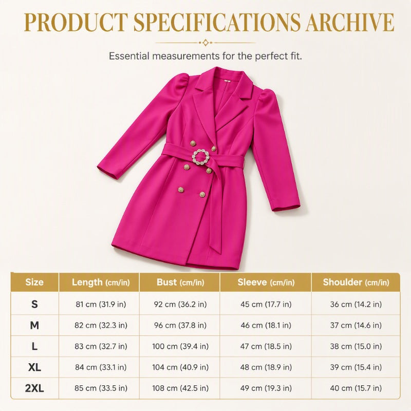 Women's Elegant Double-Breasted Blazer Dress