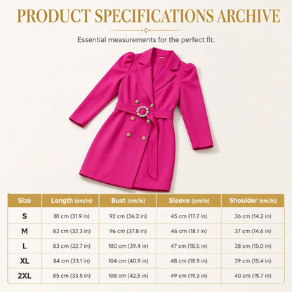 Women's Elegant Double-Breasted Blazer Dress