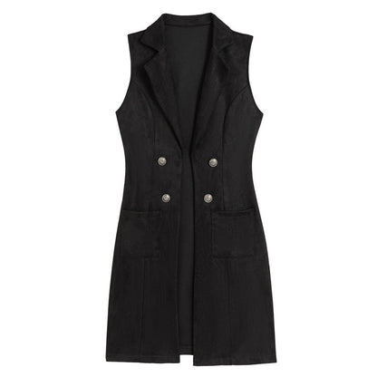 Women's Chic Sleeveless Open Front Longline Jacket