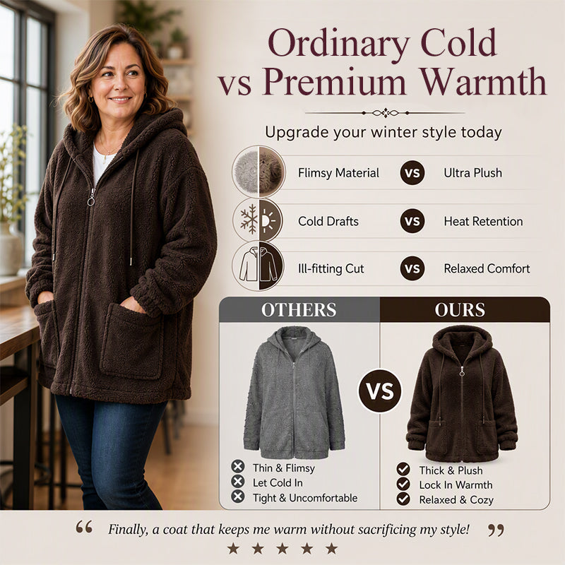 Women's Loose Sherpa Hoodie Sweatshirt