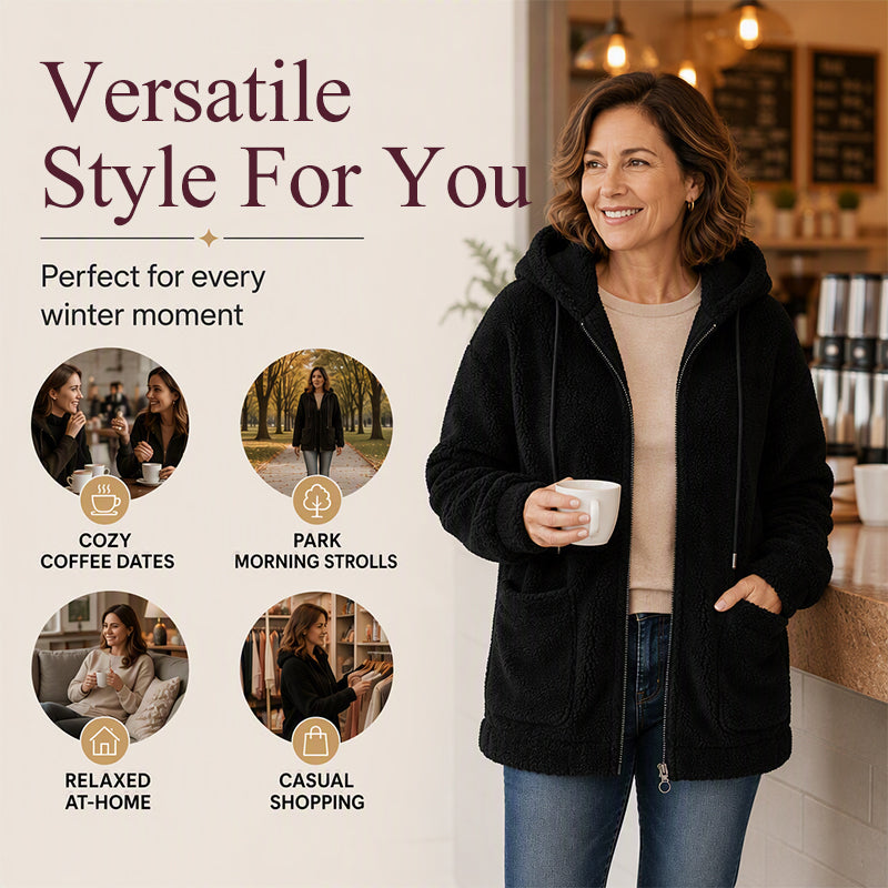 Women's Loose Sherpa Hoodie Sweatshirt