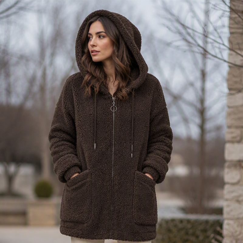 Women's Loose Sherpa Hoodie Sweatshirt