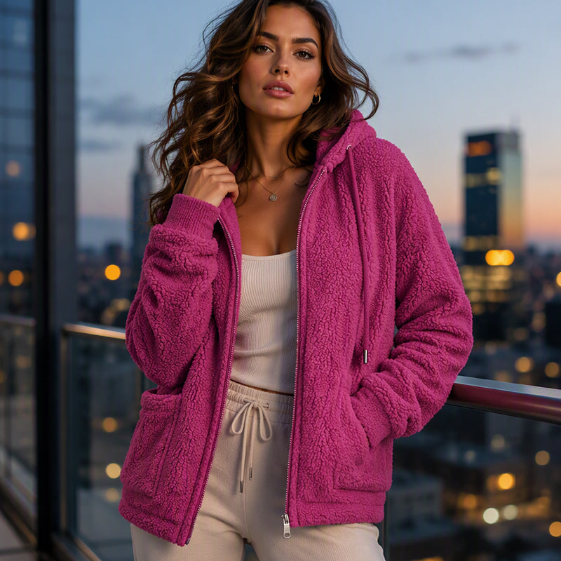 Women's Loose Sherpa Hoodie Sweatshirt