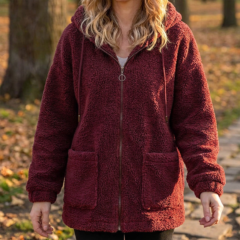 Women's Loose Sherpa Hoodie Sweatshirt