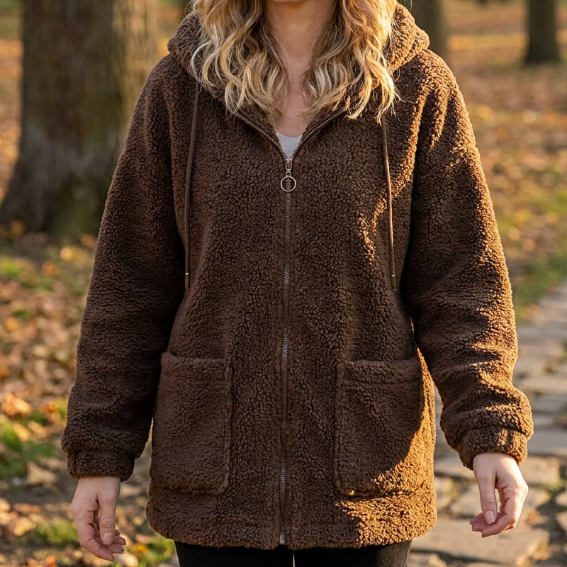 Women's Loose Sherpa Hoodie Sweatshirt