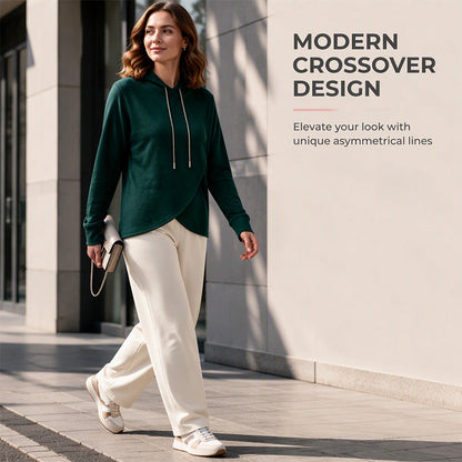 Women's Casual Irregular Hem Hooded Sweatshirt