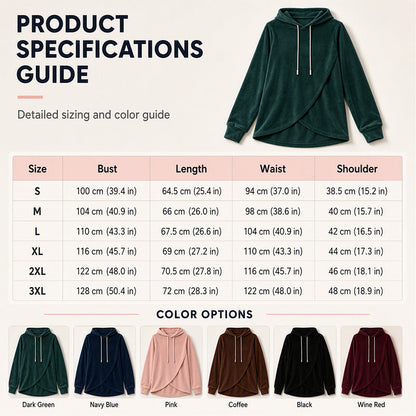Women's Casual Irregular Hem Hooded Sweatshirt